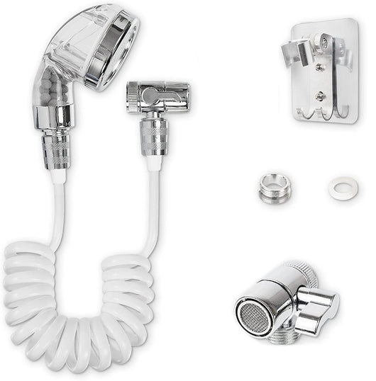 Doccetta per rubinetto lavandino portatile con tubo telescopico 1m e supporto