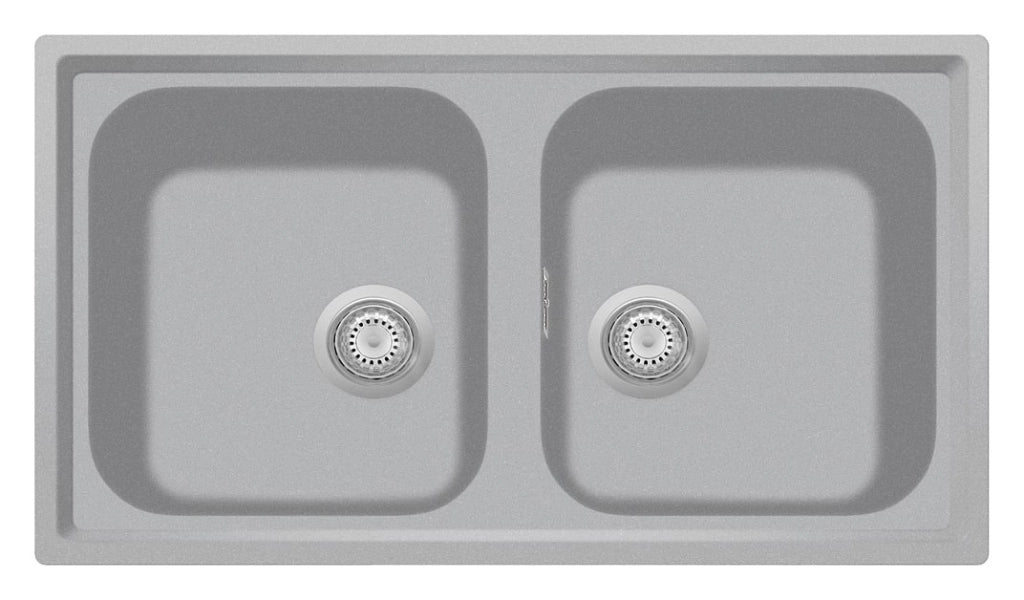 Plados atlantic 86-20 lavello montato su piano rettangolare ultrametal - 8032424009996