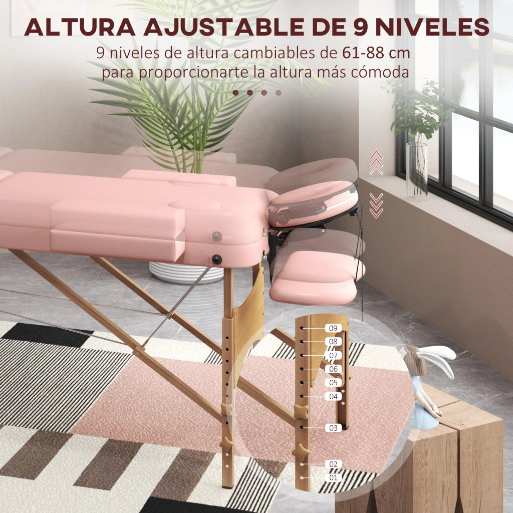 Poltrona Massaggiante Pieghevole con Regolazione Altezza e Schienale Regolabile ¨C Zephmum ¨C 81x67x92-210 cm Rosa