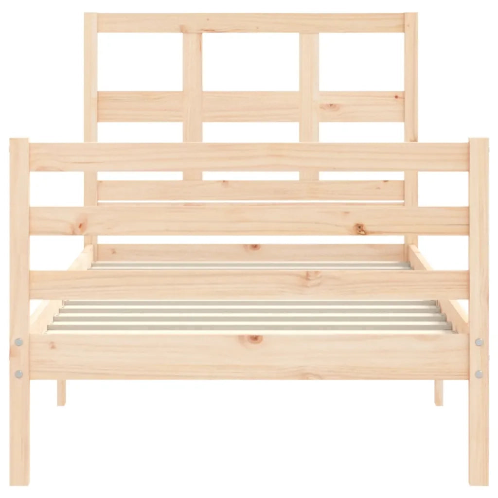 Giroletto con Testiera-Struttura Letto con testiera 90x200 cm in Legno Massello 855986