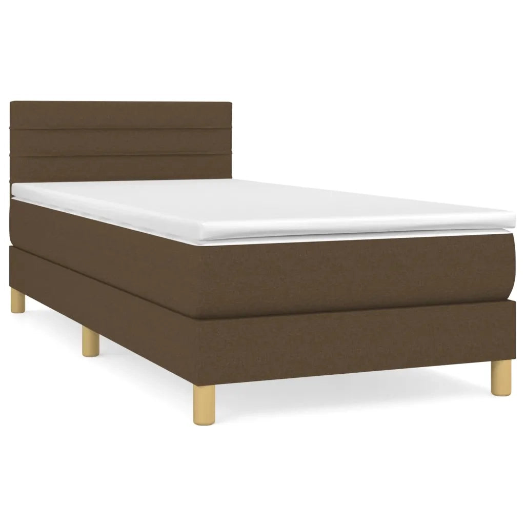 Giroletto a Molle con Materasso-Struttura Letto Marrone Scuro 80x200 cm Tessuto 810813
