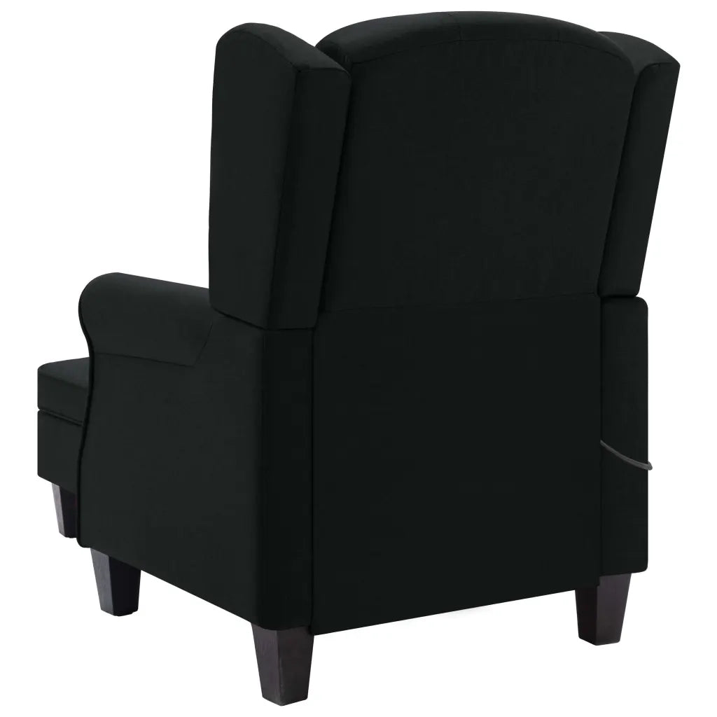 Poltrona Massaggiante con Poggiapiedi Nera in Tessuto cod mxl 32180