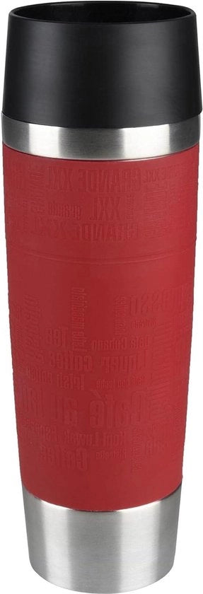 Tazza Viaggio Grande Isolante 0,5 L in Acciaio Inox - Rosso - Tazza Termica