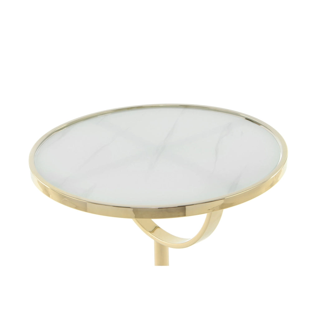 Tavolino Oscar 125 con Base in Marmo e Piano Effetto Pietra