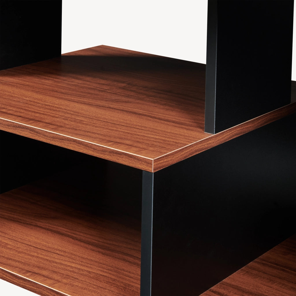 Tavolino da Salotto Trond con 3 Vani Aperti 80 x 40 x 42 cm - Nero/Effetto Noce [en.casa]