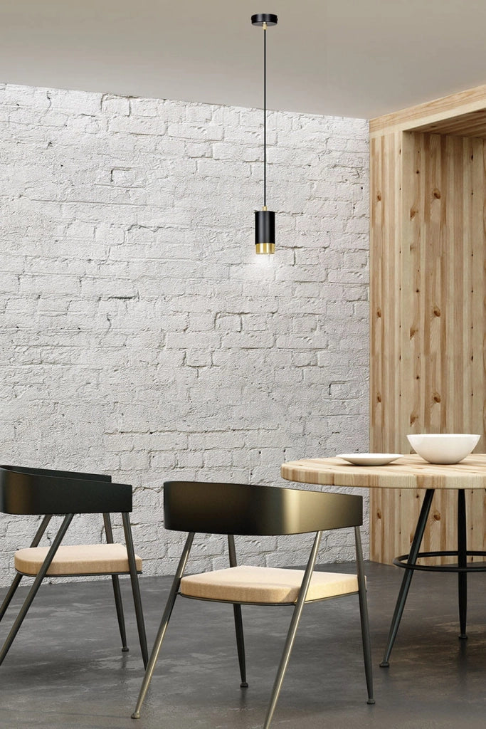 Emibig Fumiko lampada a sospensione nero oro GU10 Ø8 cm