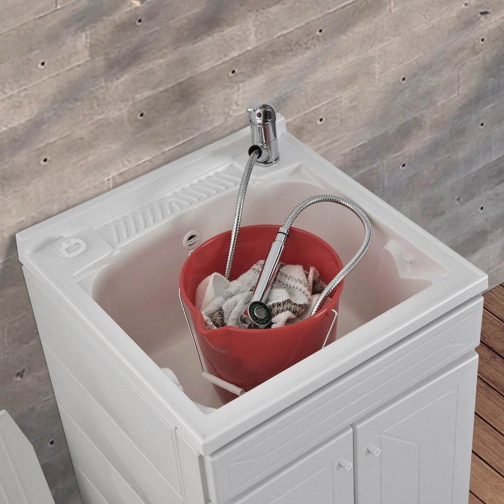 Mobile Lavatoio in Kit 60x60 cm con Vasca colore Bianco in Resina