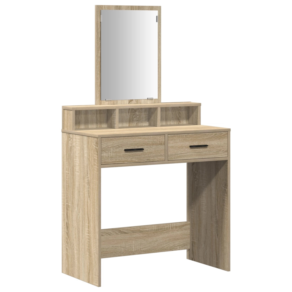 Toeletta  con cassetti in rovere Sonoma 79x41x140 cm