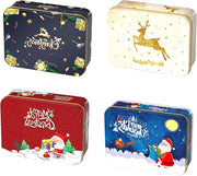 Set di 4 scatole metalliche di lusso per regali di Natale - ideali per buoni regalo e caramelle - disegno rettangolare