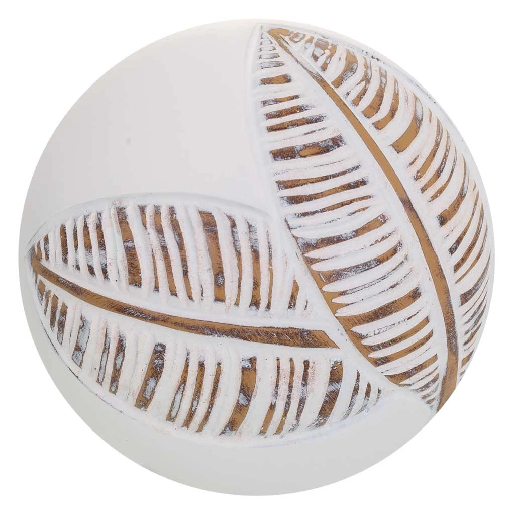 Sfera decorativa in poliresina bianca 10x10x10h