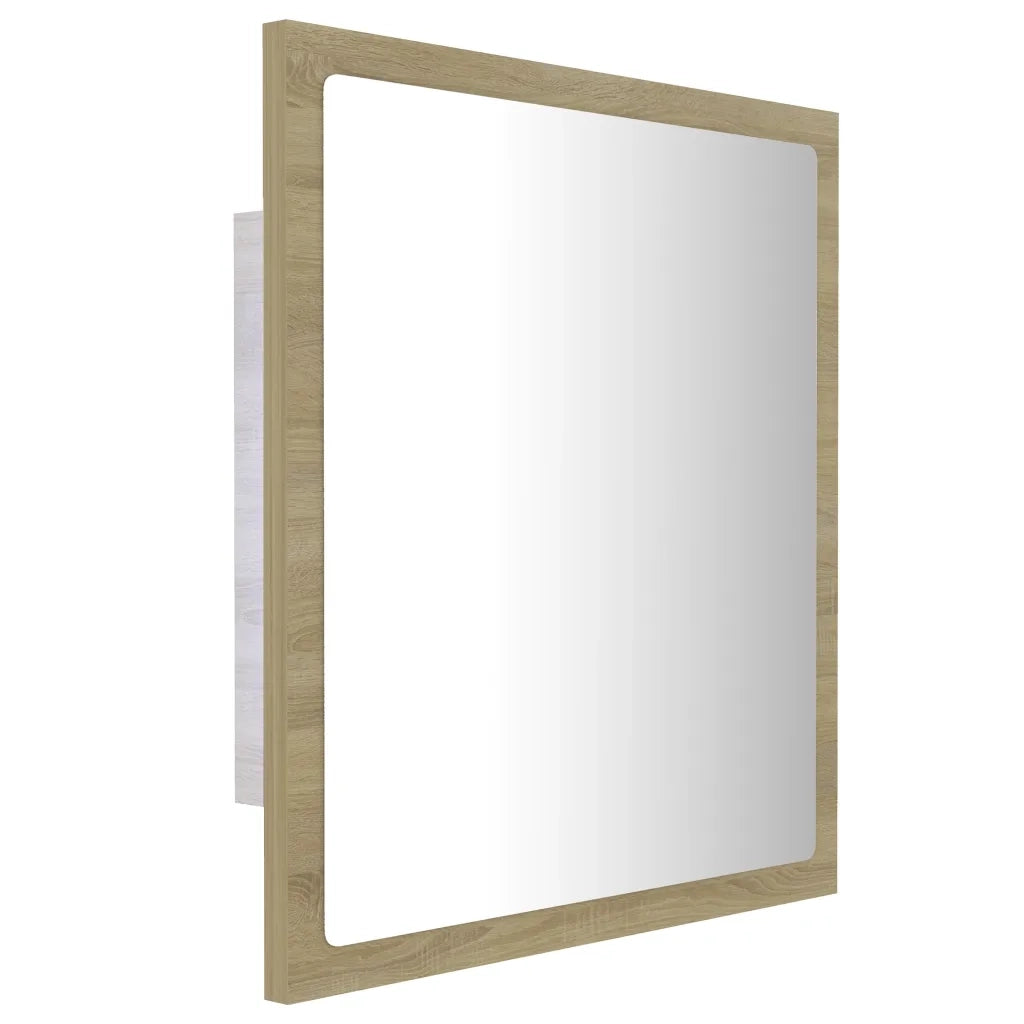 Specchio da Bagno LED Rovere Sonoma 40x8,5x37 cm in Acrilico 804911