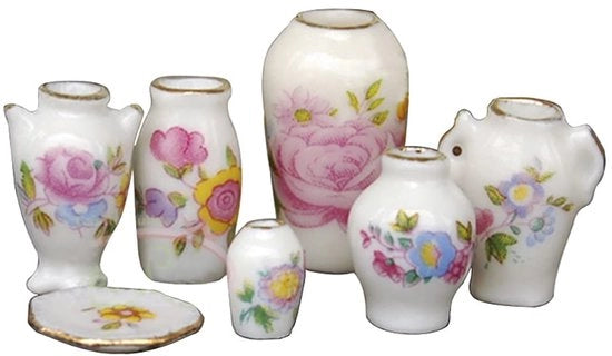 Vaso Mini per Fiori - 7 Pezzi - Ceramica/Porcellana - Accessori per Bambola - Decorazione - Paesaggio Miniaturizzato - Finissaggio Eccellente - Vaso Miniaturizzato
