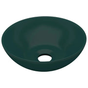 Lavandino rotondo per bagno lavabo da appoggio lavabo per WC lavello da cucina stanza per cosmetici arredamento per la casa 28 cm ceramica verde scuro 02_0002723