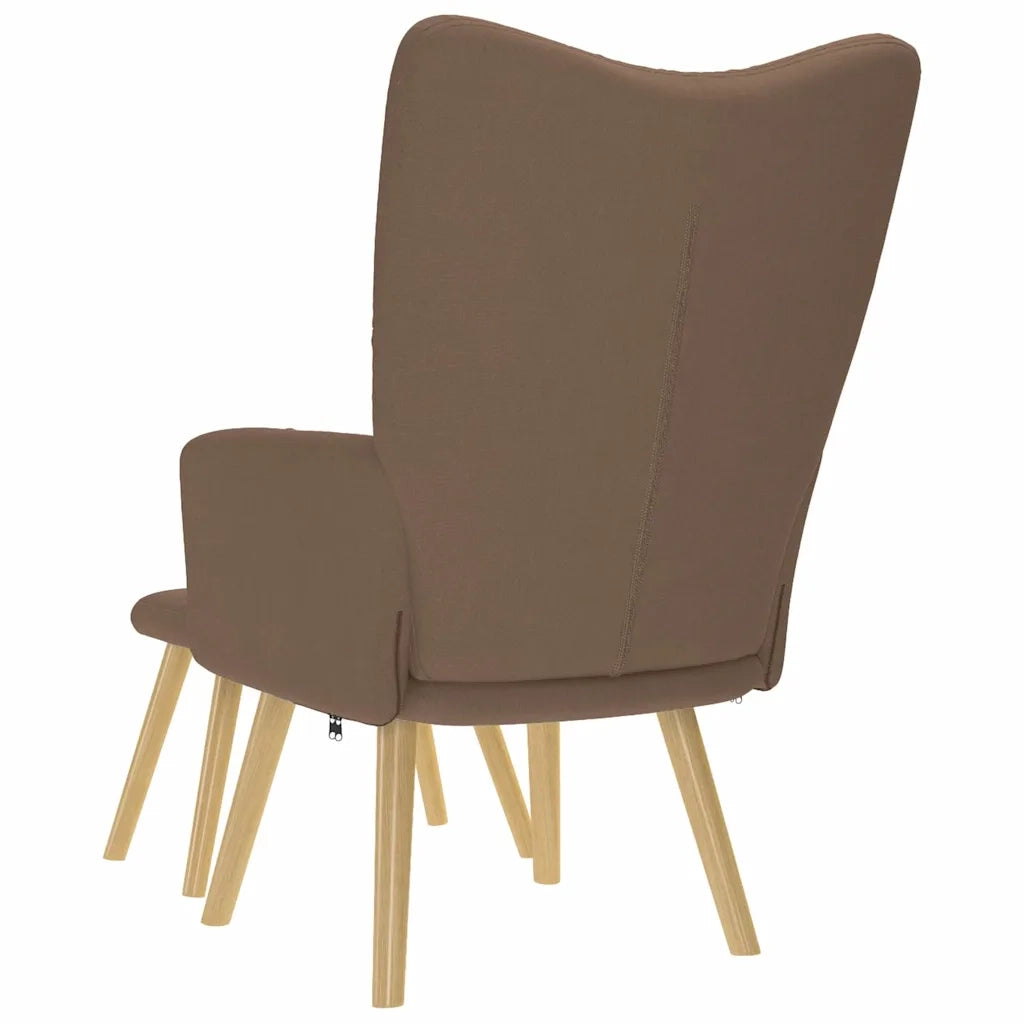 Divano Sedia-Poltrona Relax con Poggiapiedi Marrone in Tessuto 850153
