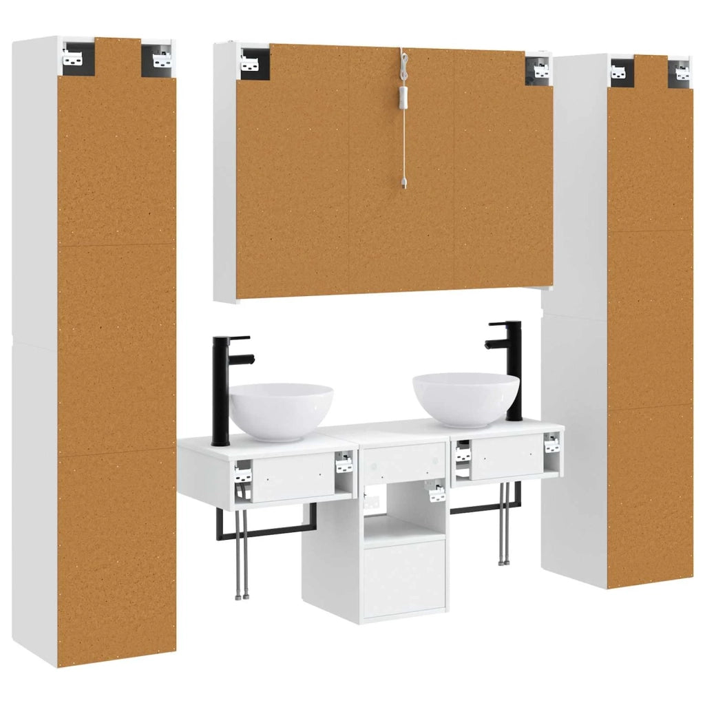 Set di mobili per il bagno 6 pcs Bianco 3407183