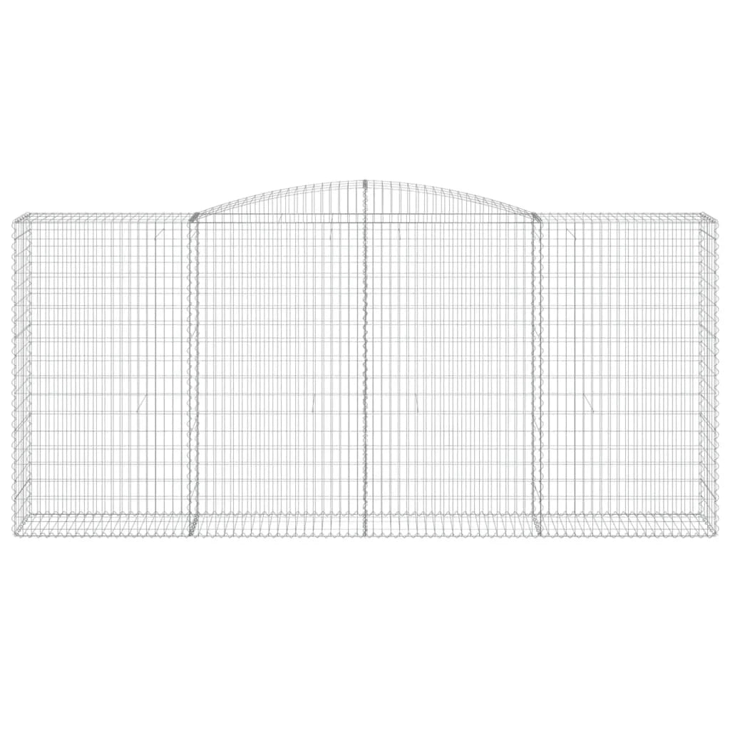 Set di 2 gabbioni ad arco per recinzione gabbia o muro di contenimento 400 x 50 x 180/200 cm ferro zincato argento 02_0041408