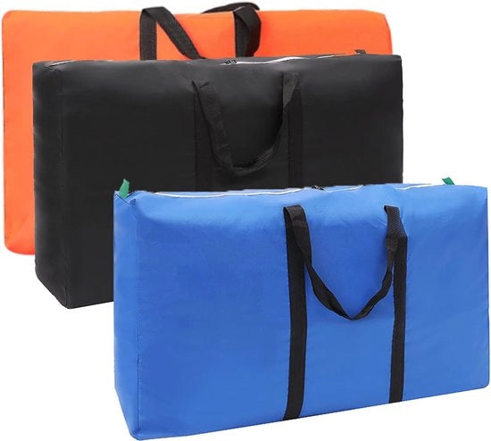 Set di Grande Cassetta di Stoccaggio per Abbigliamento da 3 - Cassetta di Stoccaggio Opportuna con Cerniera - Ideale per Biancheria da Letto - Coperte - Cuscini - Abbigliamento - Spostamenti o Viaggi