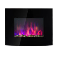 Camino Elettrico da Parete Effetto Fiamma 900W/1800W Nero