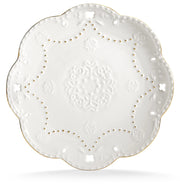 Set 2 Piatti Tondi Ø20,5 cm Traforati in Porcellana Kaleidos Charme Filo Oro