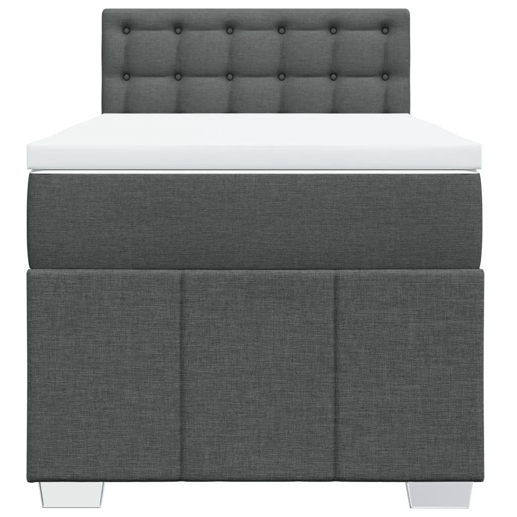 Giroletto a Molle con Materasso Grigio Scuro 80x200 cm Tessuto
