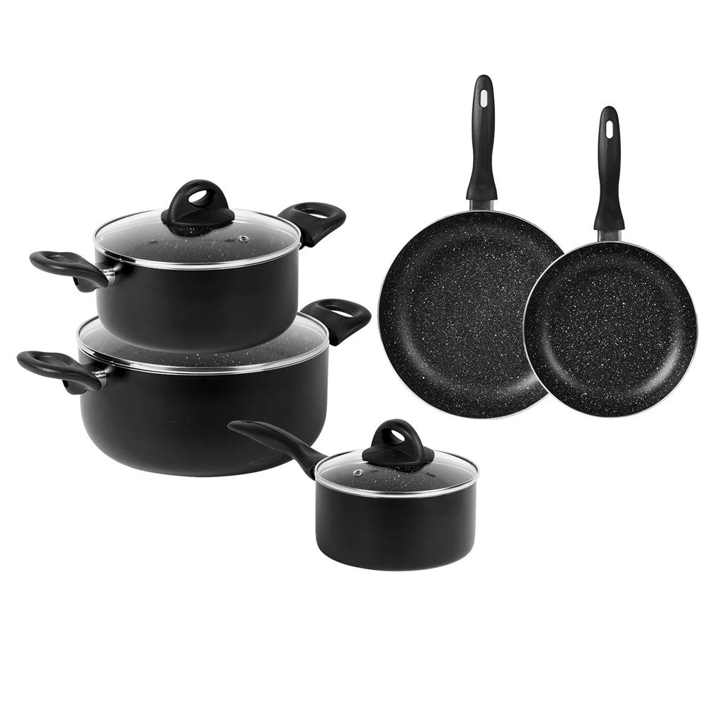 Trade Shop - Batteria Di Pentole Padelle Da 8pz Antiaderenti In Alluminio Manici In Bakelite Induzione -