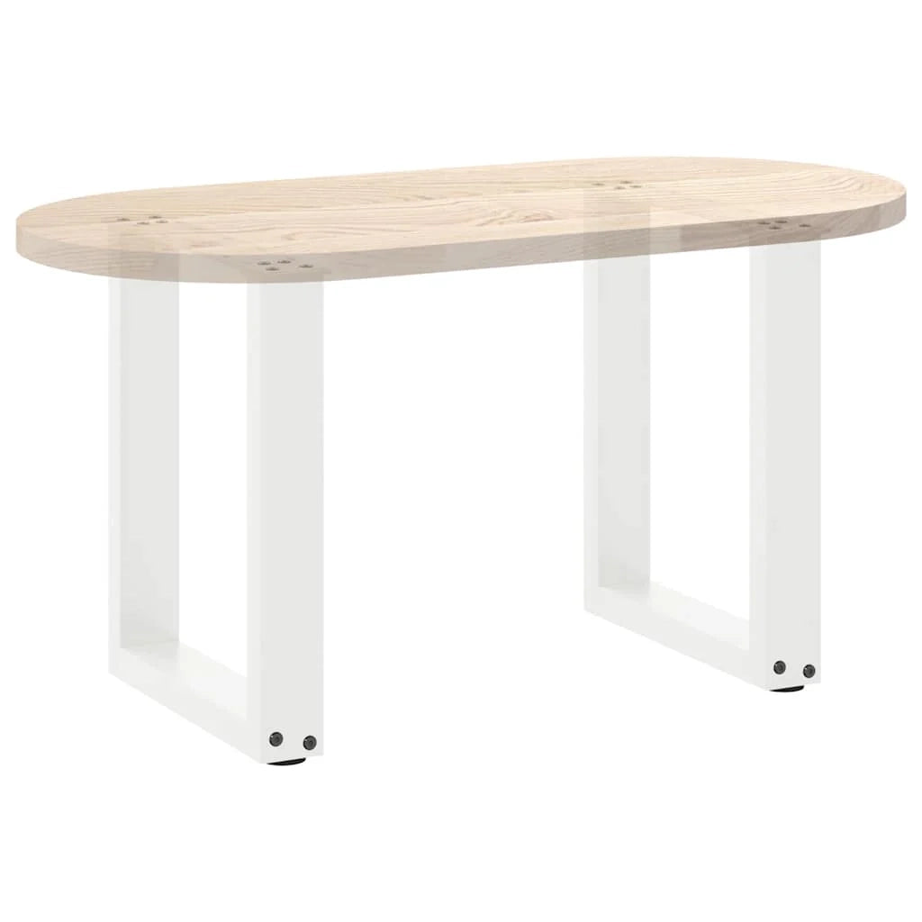 Set di 2 gambe per tavolino da caffè a forma di U con piedini regolabili 28 x 42 cm design moderno acciaio bianco 02_0057389