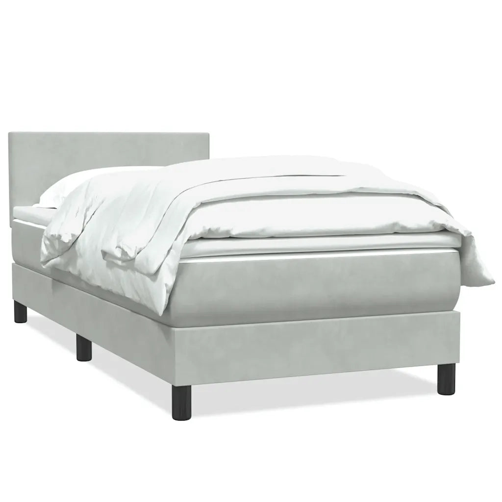 Giroletto a Molle con Materasso grigio chiaro 90x210 cm Velluto 3315999