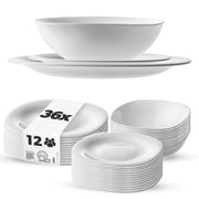 Servizio di stoviglie KADAX da 36 piatti, colore bianco