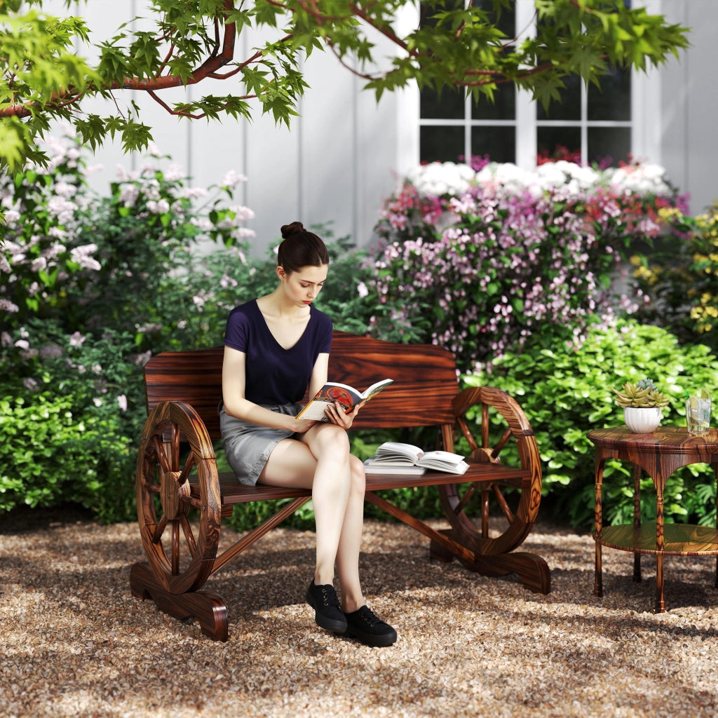 Panchina da Giardino 2 Posti con Braccioli Rotanti ¨C zephmum ¨C Legno di Abete Marrone