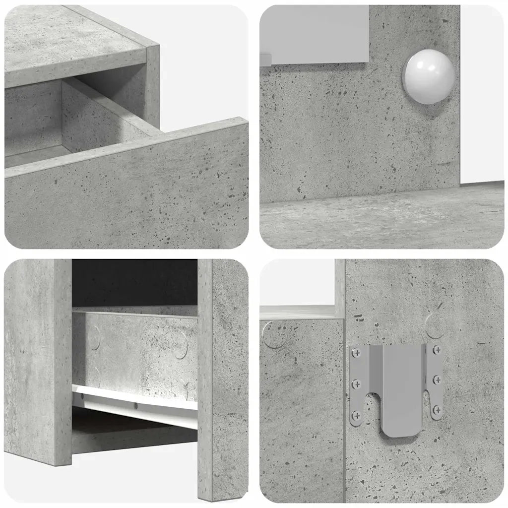 Tavolo da Trucco Grigio 100 x 40 x 70 cm Legno ingegnerizzato 865238