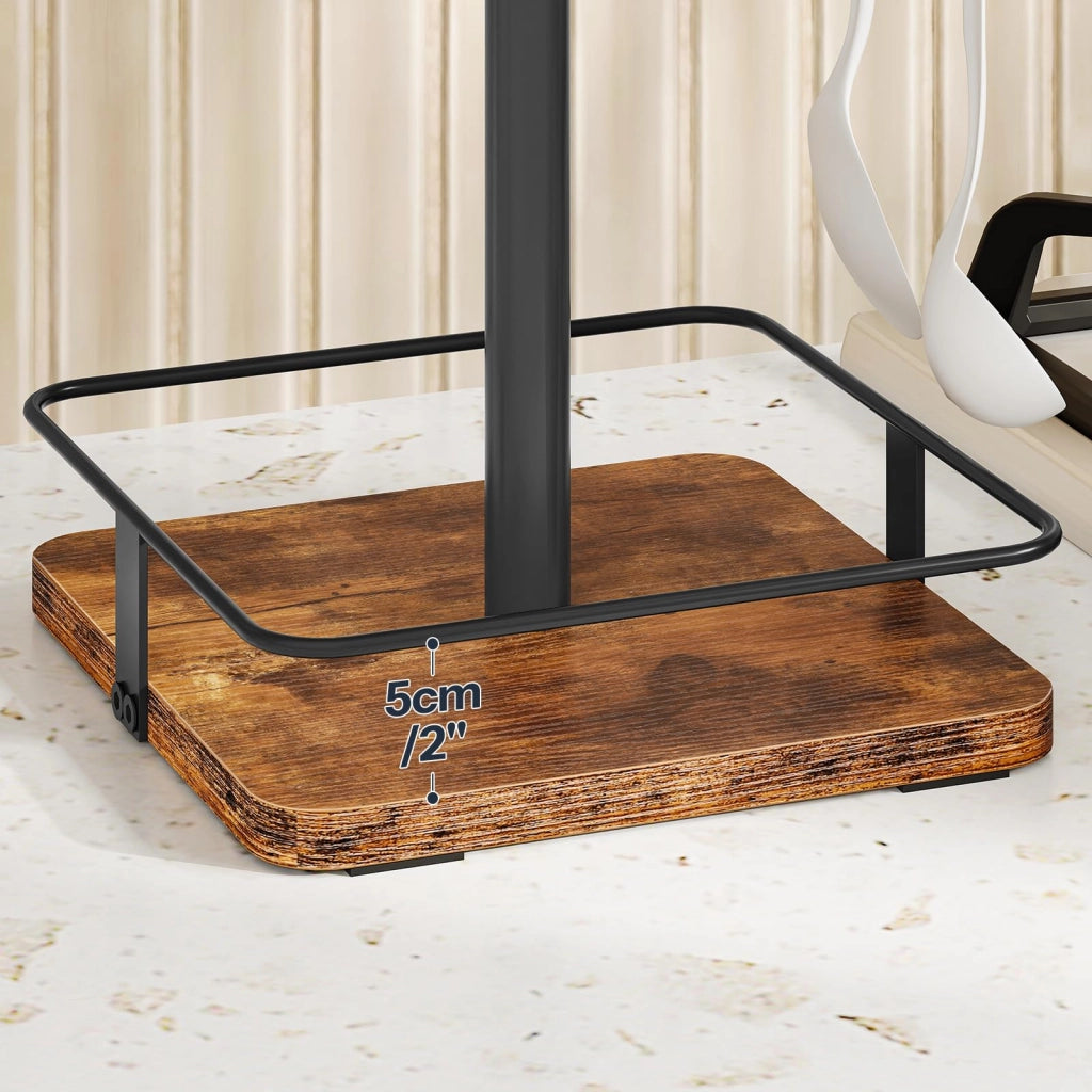 Ripiano angolare per spezie, organizer per piani di lavoro, 77x18x43 cm, nero/marrone