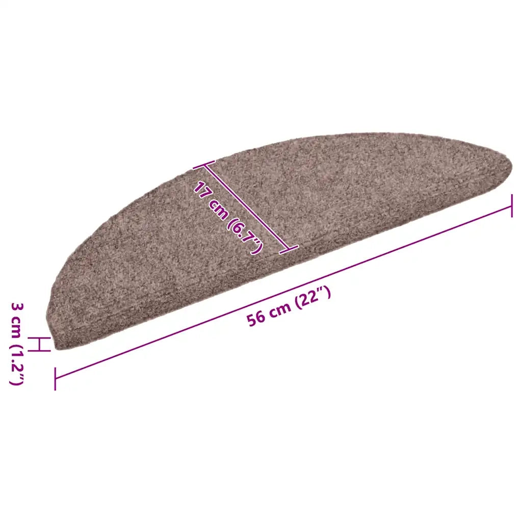Tappetini per scale autoadesivi 30 pz 56x17x3 cm Marrone Chiaro semicircolari 3365679