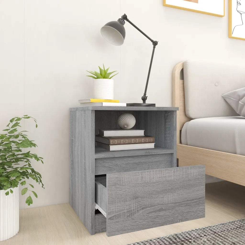 Comodino-Tavolino da notte Grigio Sonoma 40x40x50 cm in Legno Multistrato 935332