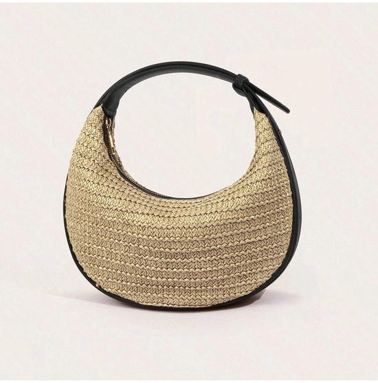 Borsa da donna a tracolla con cinturino regolabile e forma di mezzaluna per una vacanza boho chic