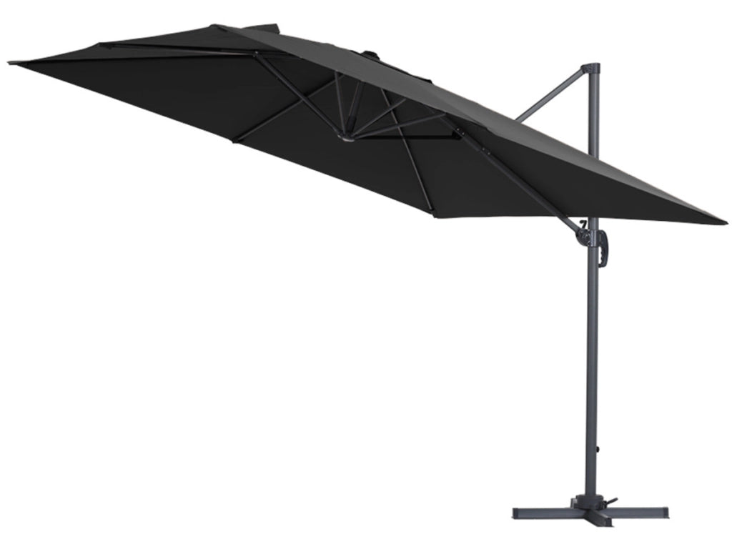 Ombrellone da giardino a sospensione "Sun 3 " - Quadrato - 3 x 3 - Nero - Base inclusa