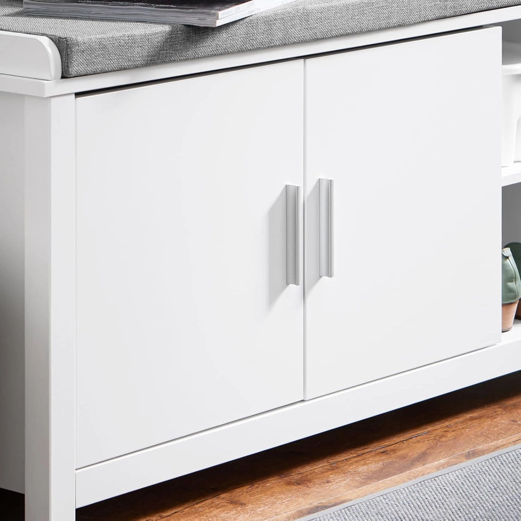 Panca scarpiera Cassapanca Portascarpe con 2 ante Bianco 105x35x51cm FSR168-W