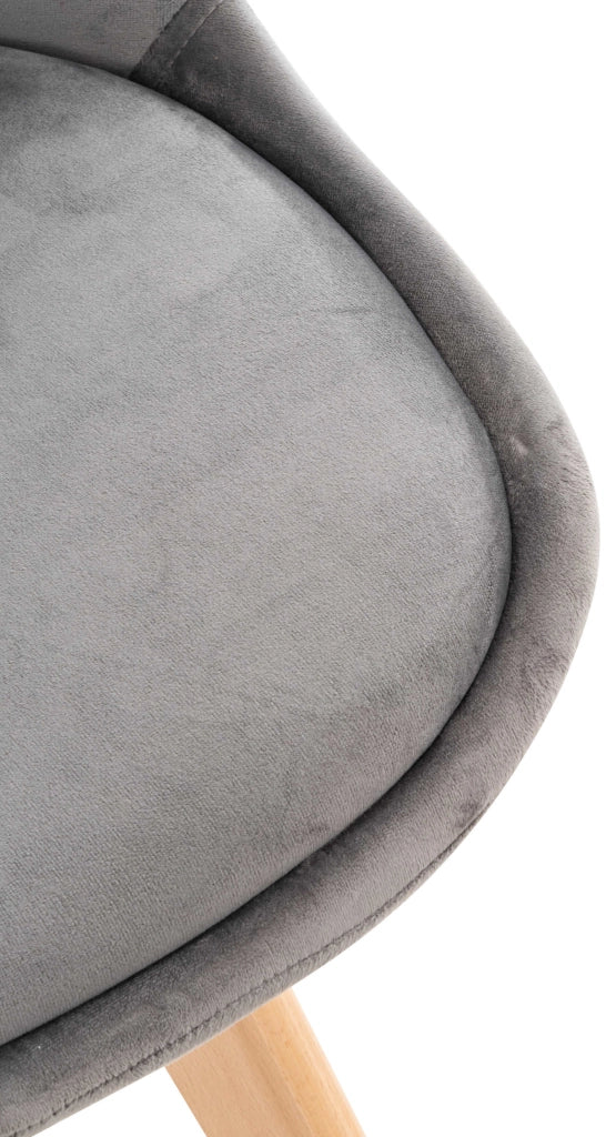 Set 4 Sedie Pranzo Linares grigio,Velluto