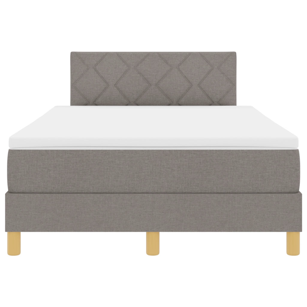 Letto Box Spring con Materasso Tortora 120x200 cm Stoffa
