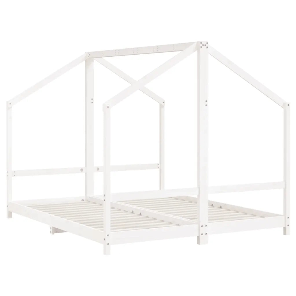 Giroletto per Bambini-Struttura Letto Bambini Bianco 2x(80x200) cm Legno Massello Pino