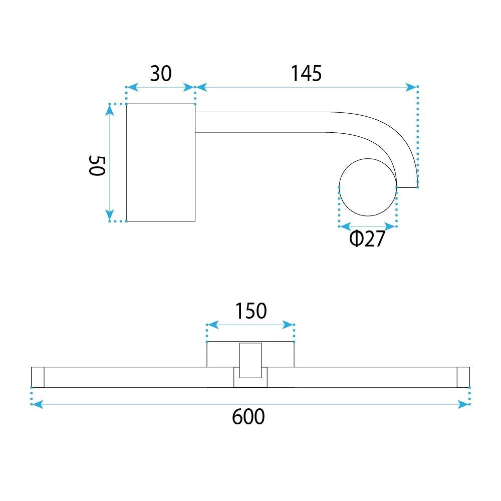 Applique Da Bagno Led APP1888-1W 60cm Black