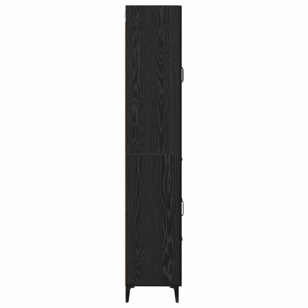 Credenza Rovere Nero 69,5 x 34 x 180 cm Legno multistrato