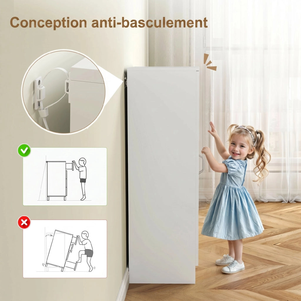 Scarpiera con ante ¨C zephmum ¨C bianco 80x30x100 cm
