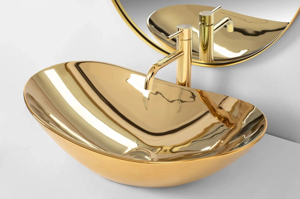 Lavabo Da Appoggio Rea Royal Gold