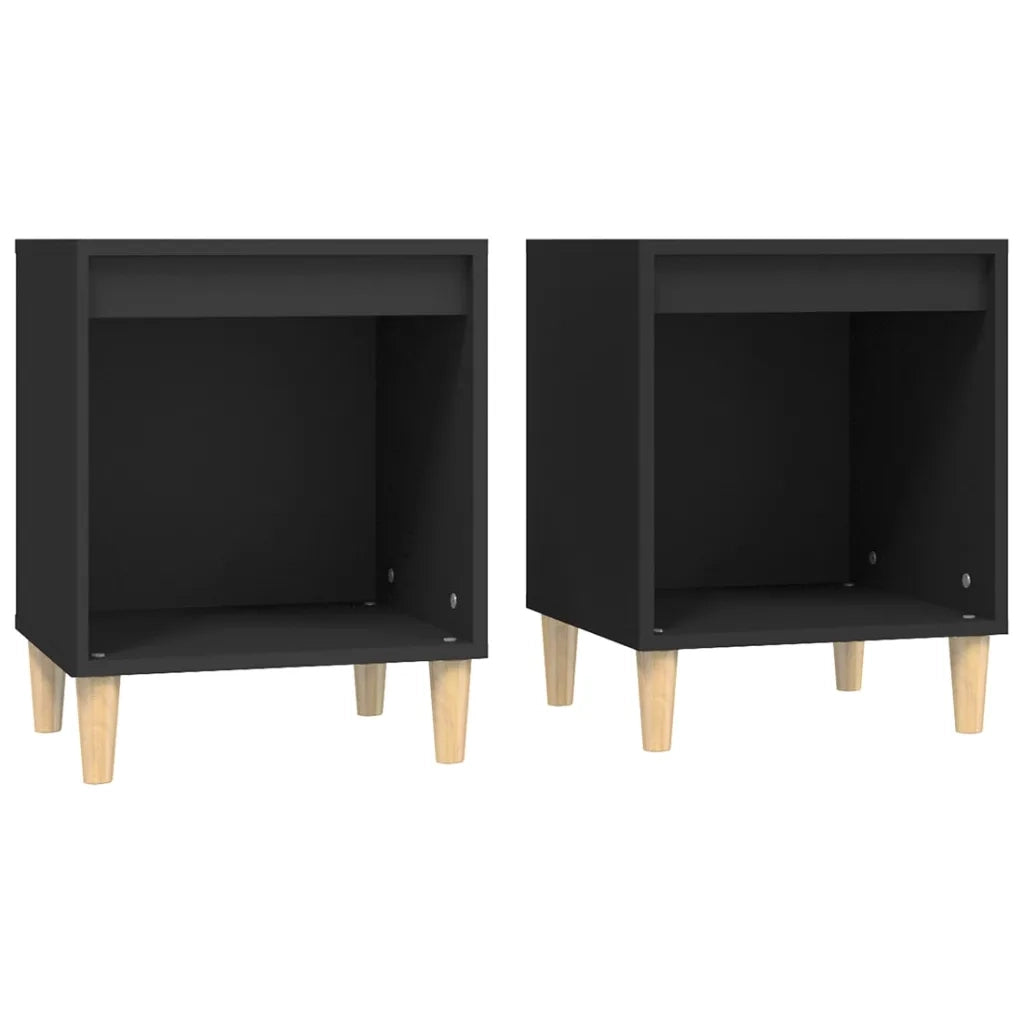 Comodini 2 pz-Set di 2 Tavolino da notte Nero 40x35x50 cm 156723