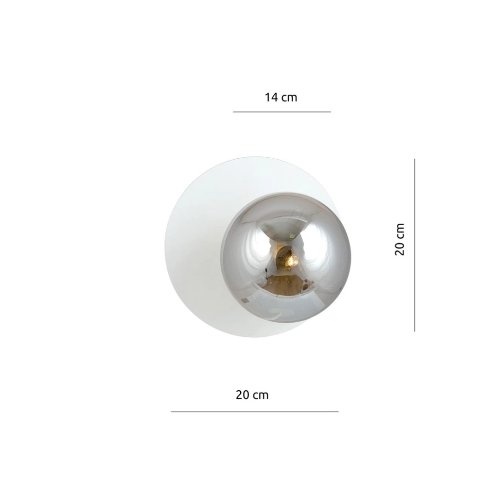 Applique OSLO bianco/grafite E14 1 luce metallo/vetro Emibig