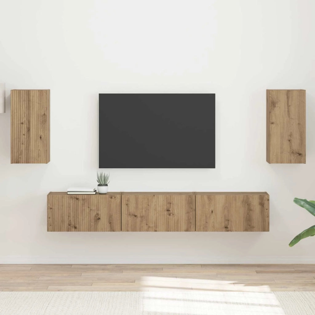 Set mobile TV 5 pcs Rovere artigianale Legno multistrato 3409077