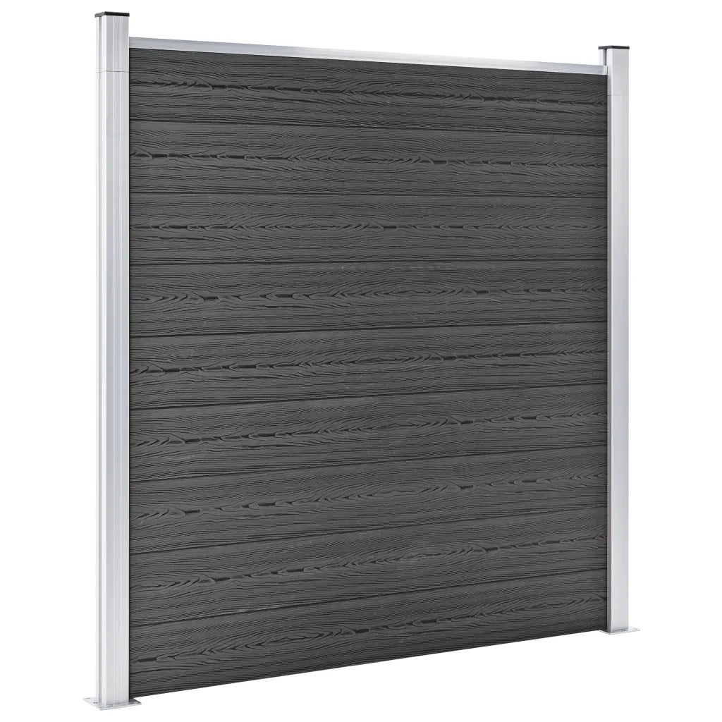 Set Pannelli di Recinzione in WPC 526x186 cm Nero 3070430