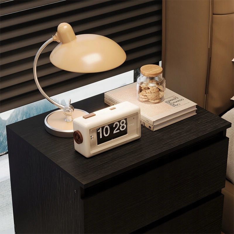 Comodino, tavolino, cassettiera per camera da letto, nero, stile loft moderno, 60 cm