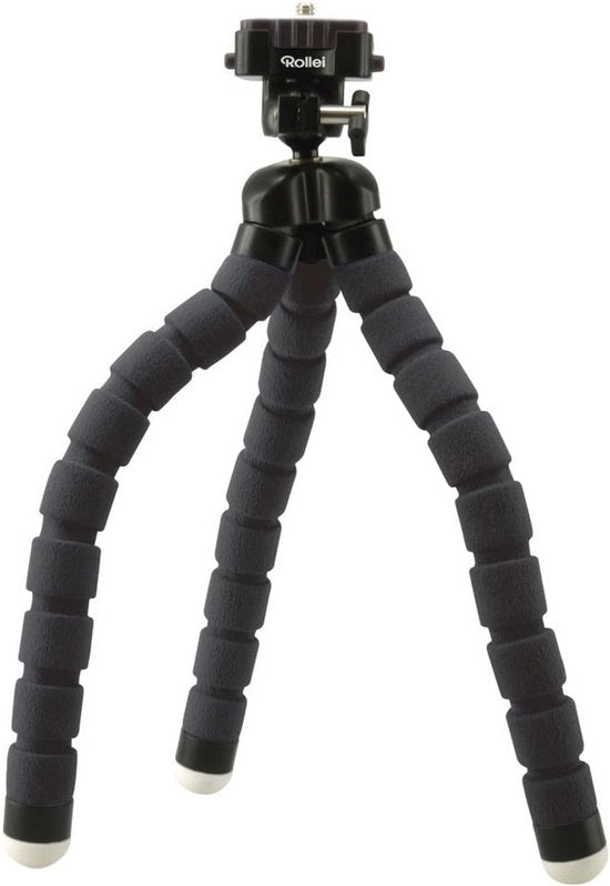 Mini Tripode Flessibile - Massima Altezza 27 cm, Incluso Capocannoncino e Disco di Scambio - Nero