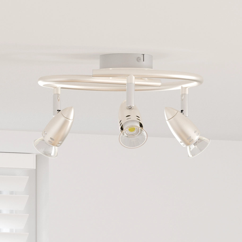 Faro da soffitto 3 vie regolabili in nichel opaco GU10